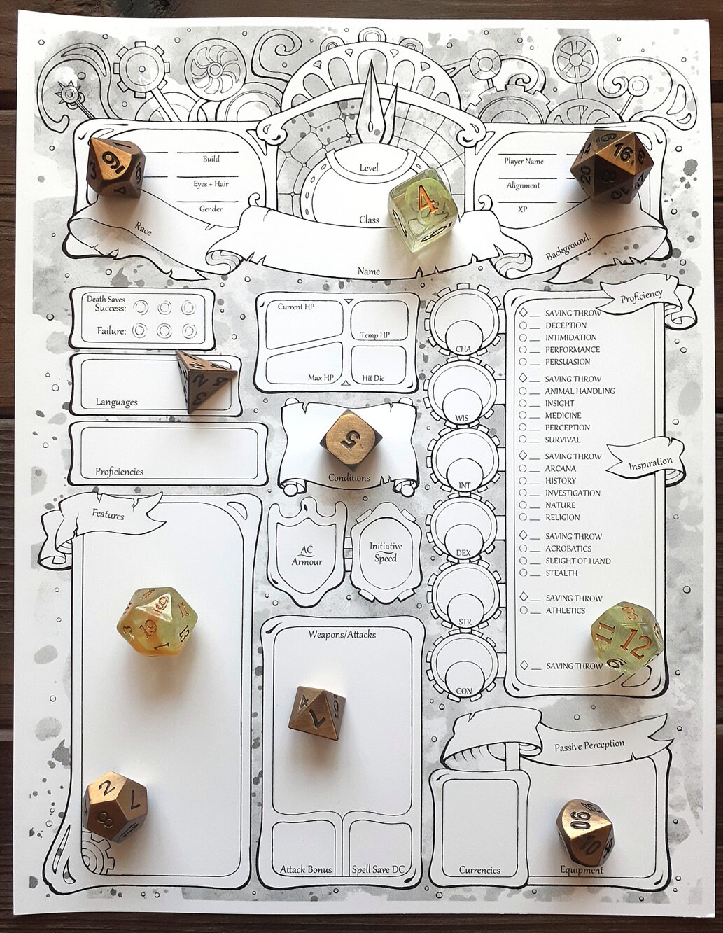 Clockwork Character Sheets D&D 5e Etsy