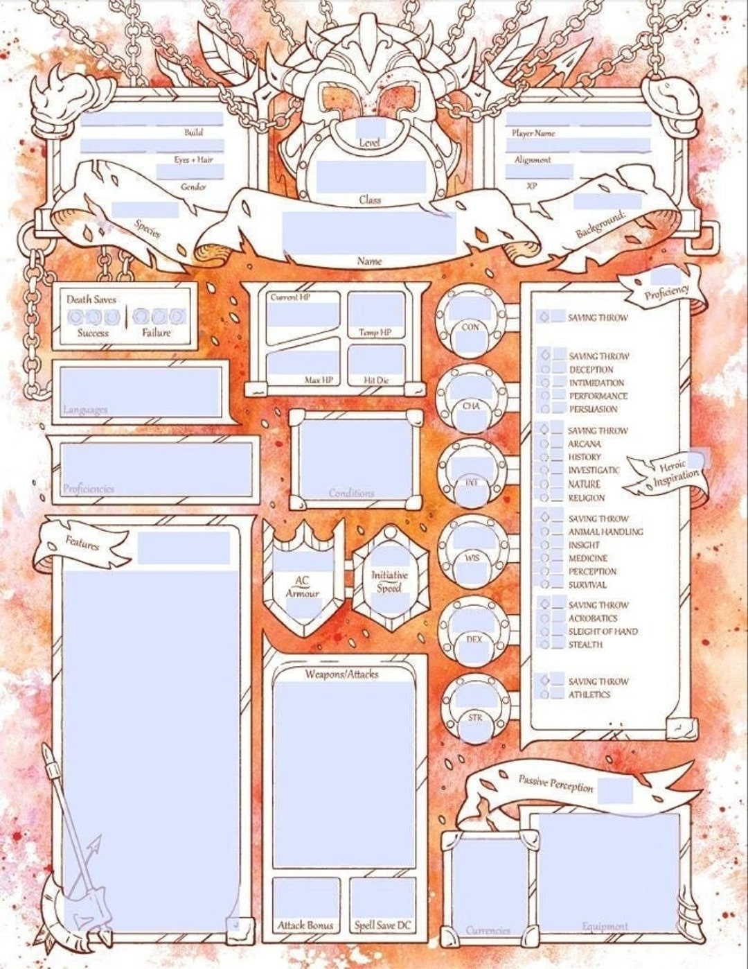 Form-fillable Fireforged Character Sheets - Etsy