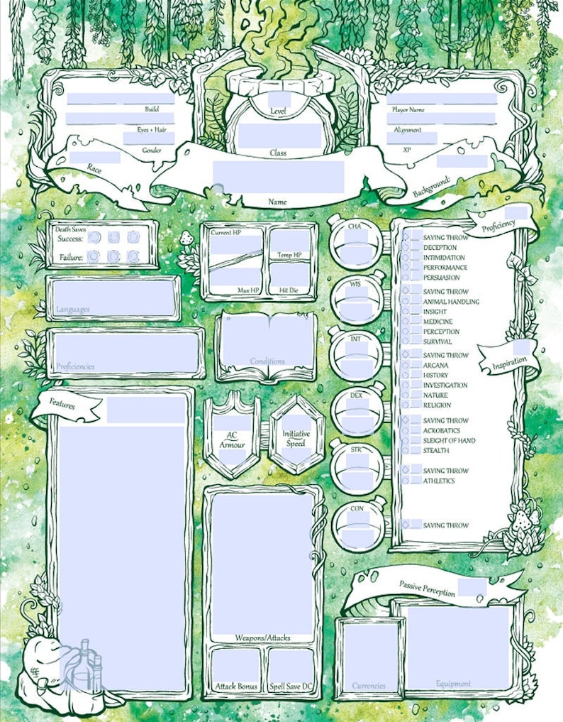 Form-Fillable Everbrew Character Sheets image 1