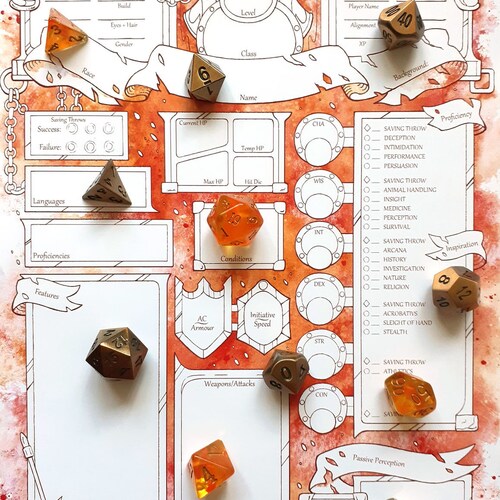 Fireforged Character Sheets D&D 5e - Etsy