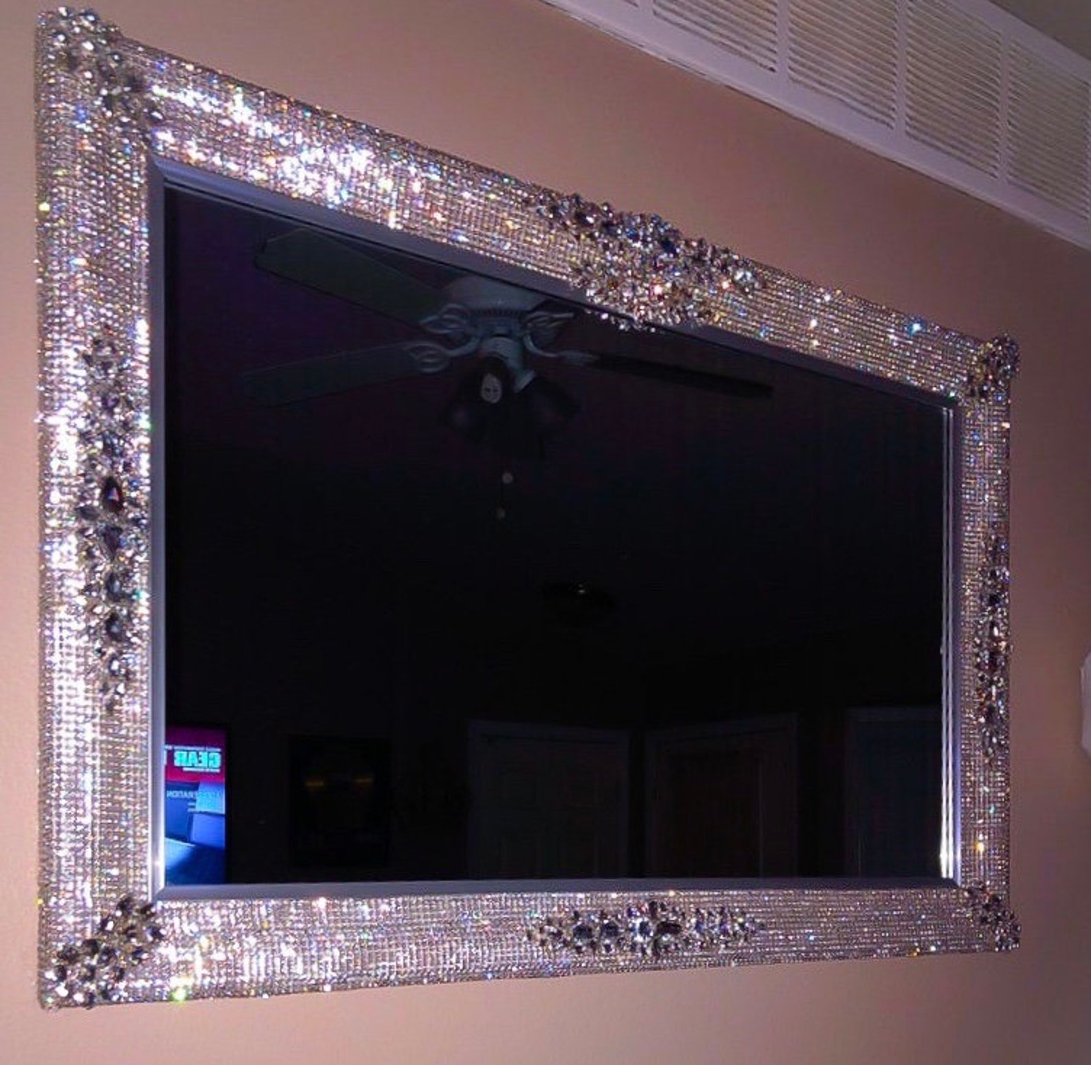 Rhinestone Mirror - Etsy