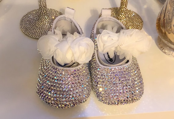 swarovski baby booties