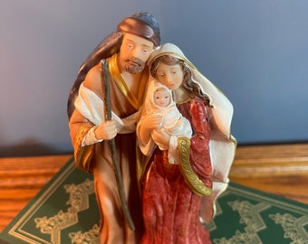 Vintage Nativity Figurine - Joseph Mary and Baby Jesus - Resin Nativity Scene - Christmas Figurine - The Meaning of Christmas
