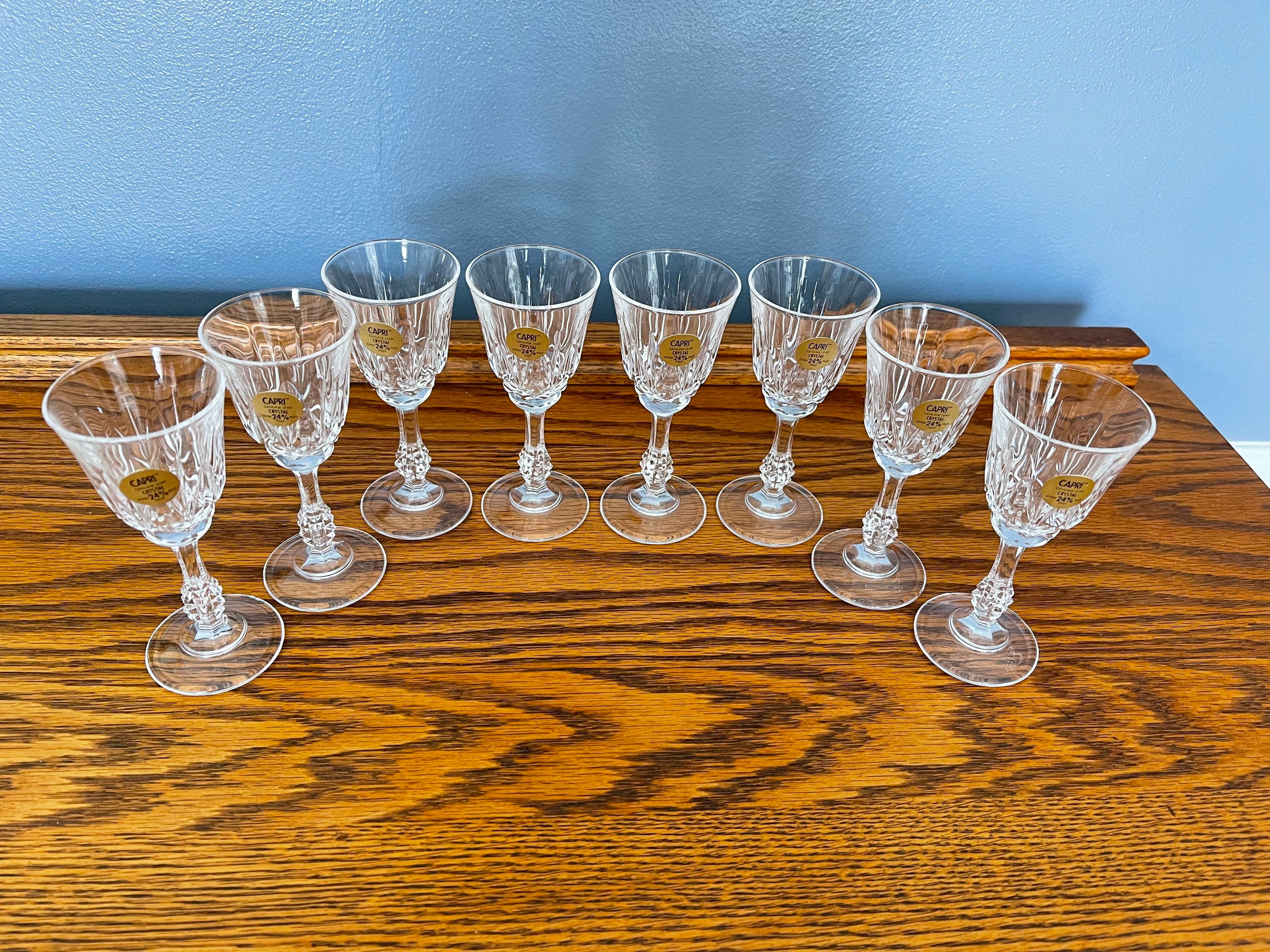 Vtg Set of Eight Capri Genuine Lead Crystal Italy Small Etsy