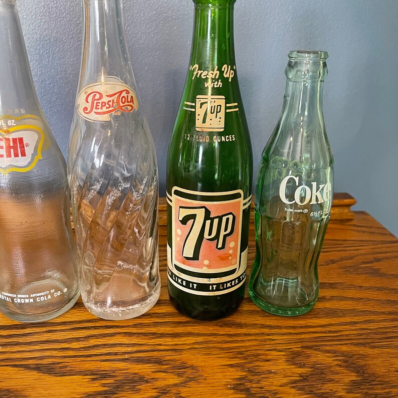 Six Vintage Soda Bottles Vintage Bottles Pepsi NEHI - Etsy