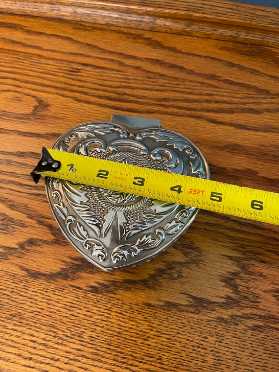 Silver Heart Shaped Trinket Box - Jewelry Box - D… - image 9