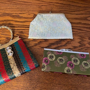 Three (3) Vintage Purses Clutches Mid Century Clutches MCM Small Purses Multi Color Vintage Clutches - Sold Individually