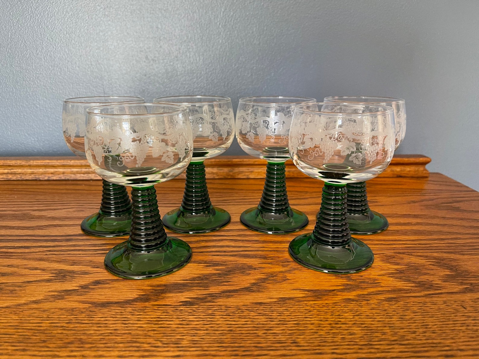 vintage green stem wine glasses vintage green stem wine glasses