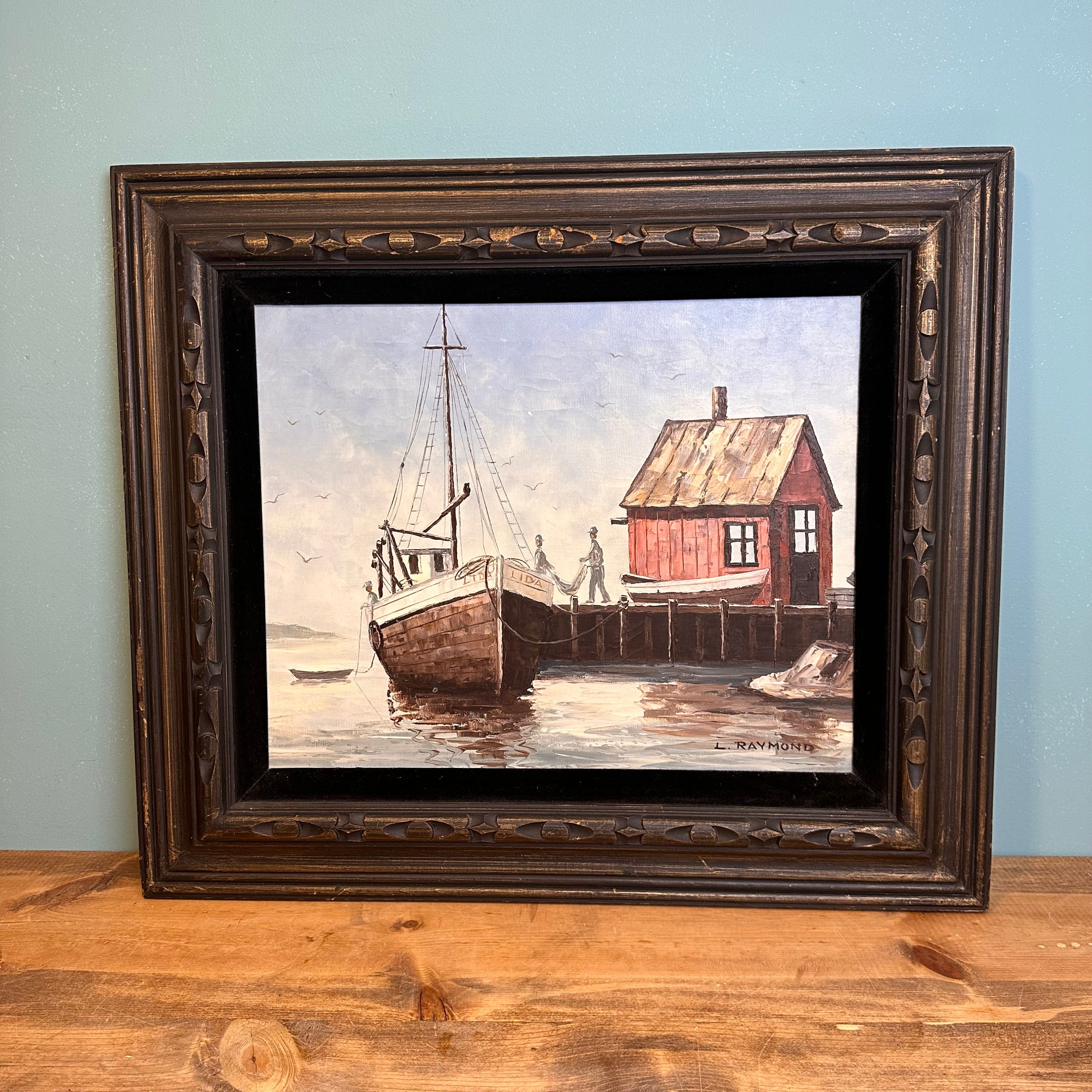 L Raymond Vintage Oil on Canvas in Solid Wood Frame 28 X 24 - Etsy