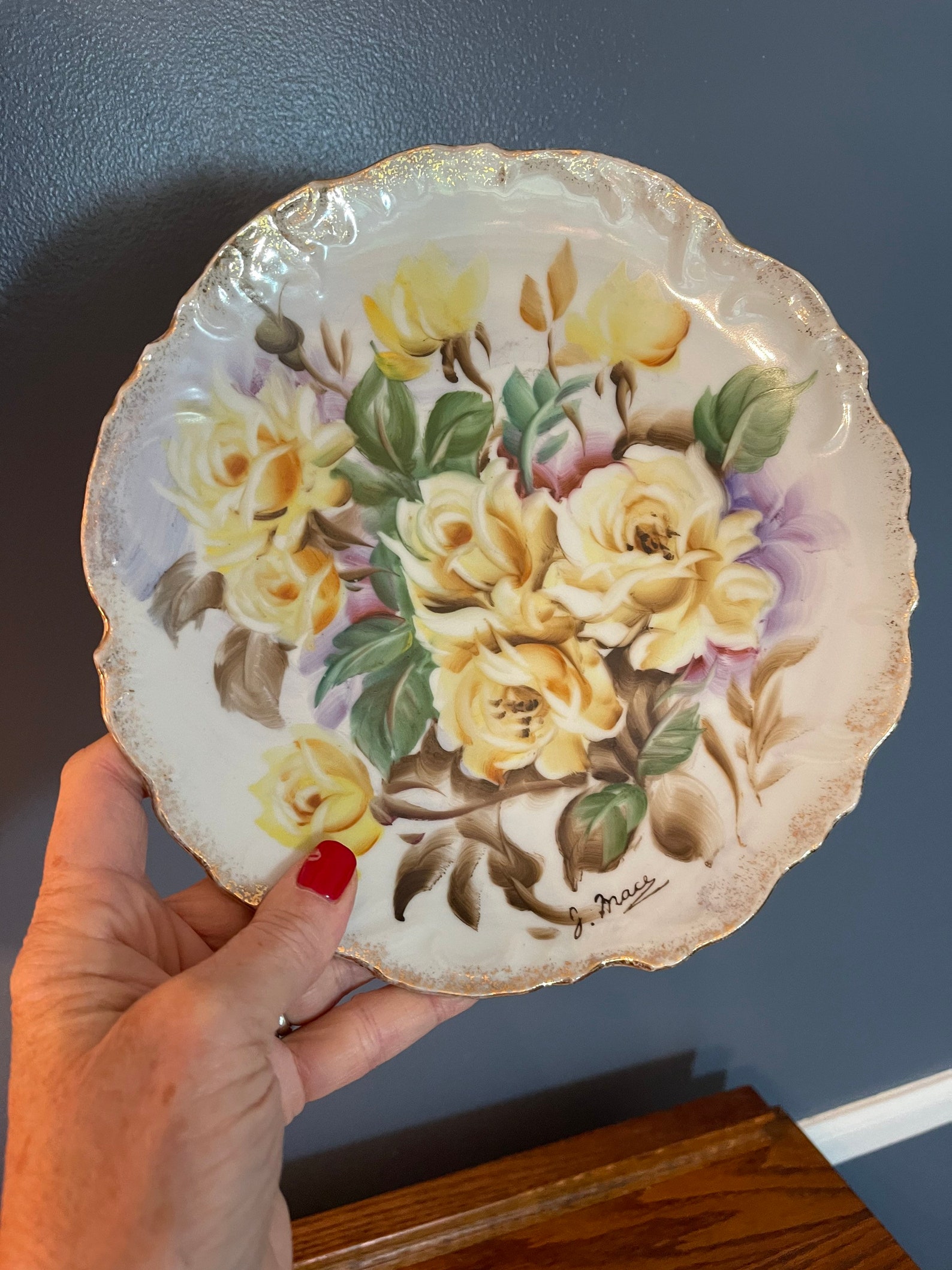 Ucagco Ceramics Japan Set of Two Plates Yellow Floral Plate Etsy