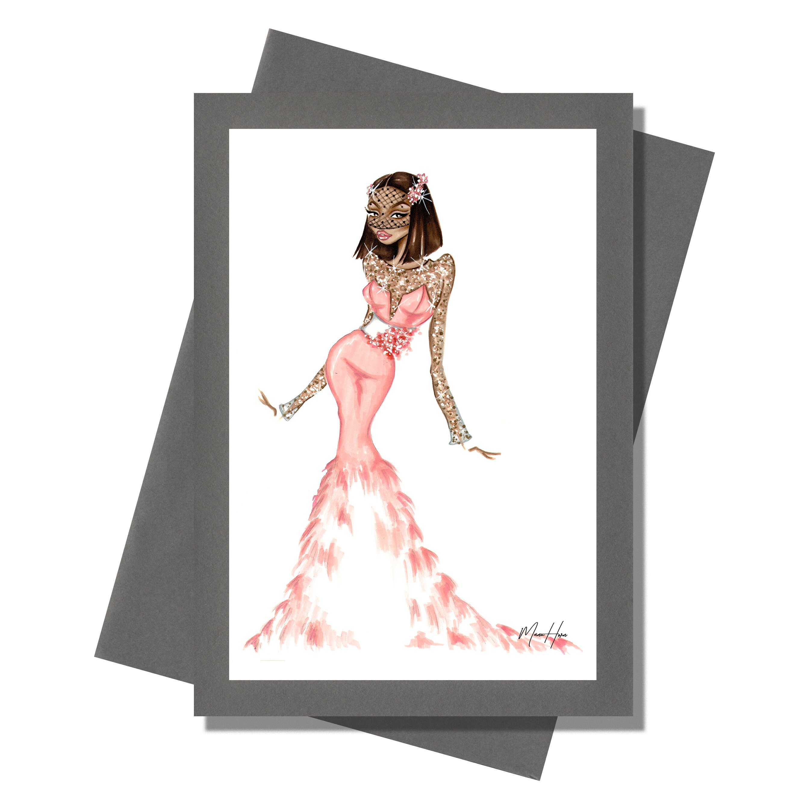 Bridal, Greeting Cards, Fashion Greeting Cards, Handmade Greeting Cards