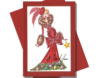 Christmas Cards, Handmade Christmas Cards, Holiday Cards, Glittery Greeting Cards, Christmas Greeting Cards, Blank Cards, Handmade Cards