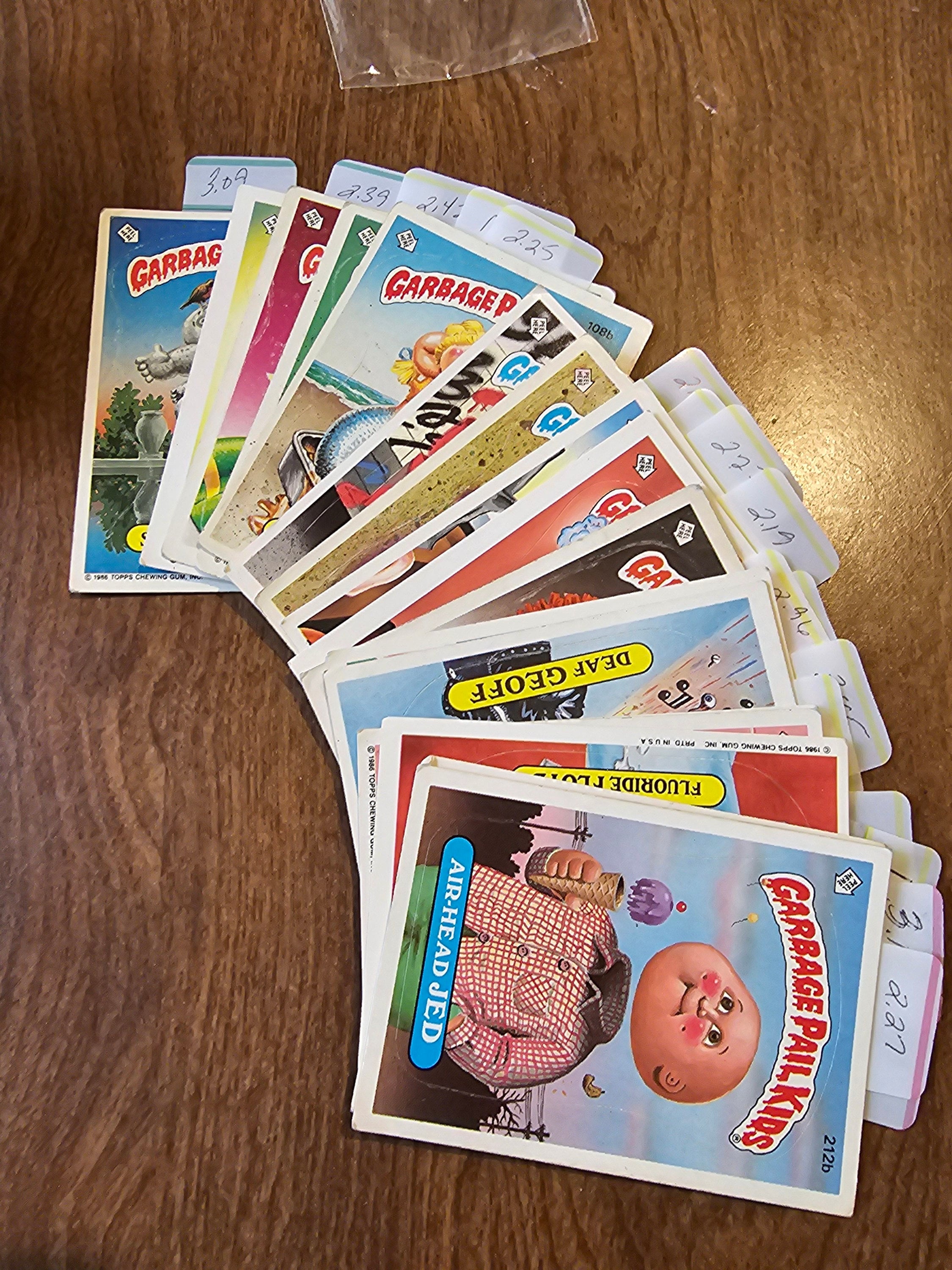 Garbage pail kids cards 1986 mystery lot 18cards