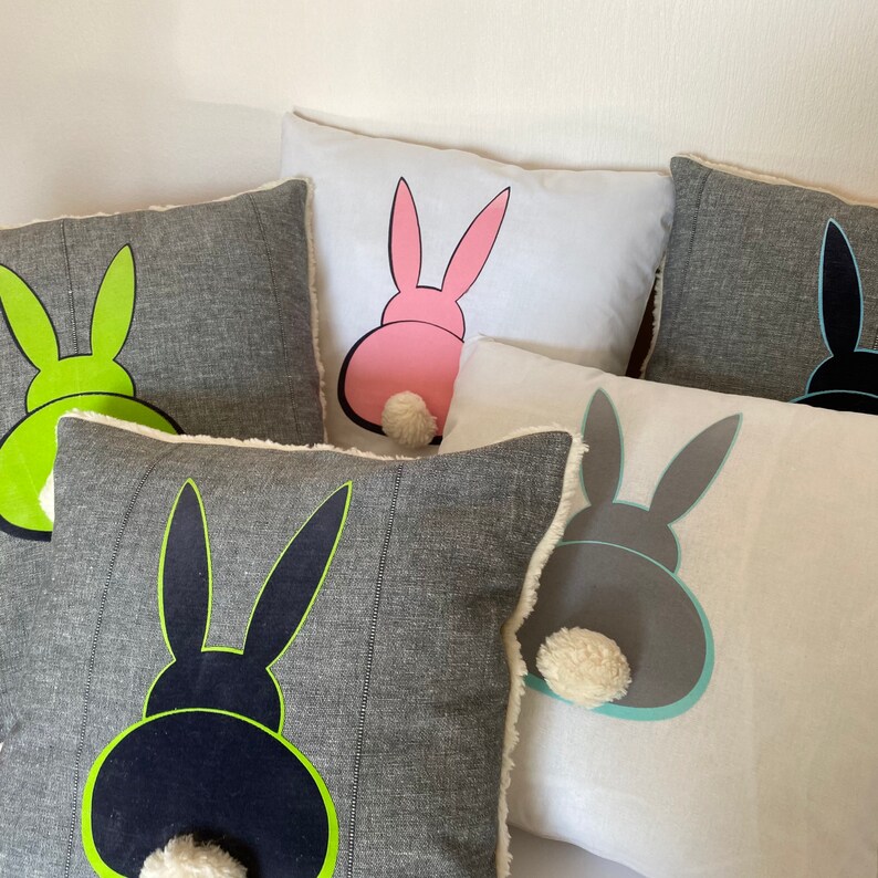 Easter bunny cushion with teddy fur, 35 x 35 cm image 7