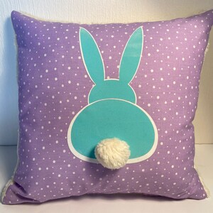 Easter bunny cushion with teddy fur, 35 x 35 cm image 1