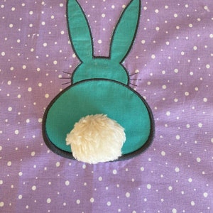 Easter bunny cushion with teddy fur, 35 x 35 cm Purple