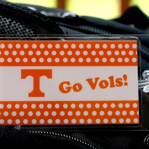 2 taslabels -TENNESSEE-VRIJWILLIGERS - LilyLollipopDesign -Collegiate Series-voor rugzakken, lunchboxen, luiertassen of bagage