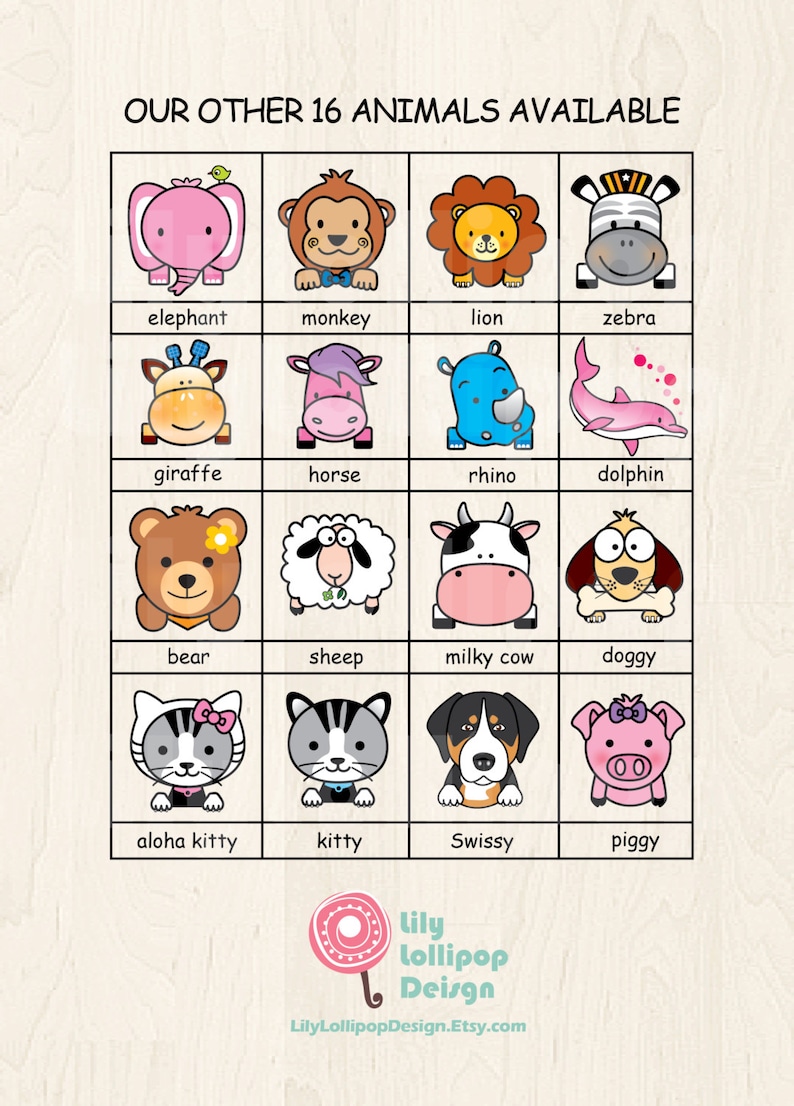 2 Bag Tags ELEPHANT LilyLollipopDesign-3 languages available-for Backpacks,Lunch Boxes,Diaper Bags or Luggage
