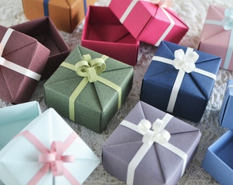 Origami Gift Boxes with lids - Finished origami wedding favor box - Set of 100