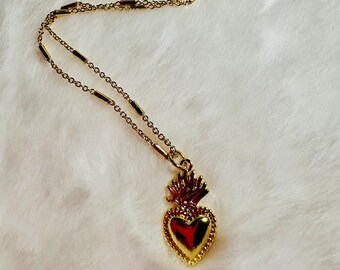 Gold Sacred Heart necklace