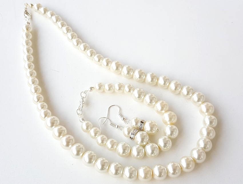 Bridesmaid Jewelry Set Bridesmaid Gift Pearl Necklace - Etsy