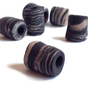 6Pcs Handmade Ceramic Macrame Beads – Large Hole Tube Beads for Jewelry Making