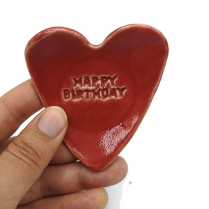 Handgemachte Keramik Herz Ring Schale | Mama Geburtstagsgeschenk, Trinket Dish oder Kerzenhalter