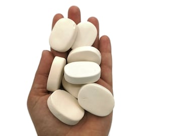 8/10Pcs Handmade Ceramic Bisque Beads, Large Hole Oval Beads, Ready to Paint Craft Kit