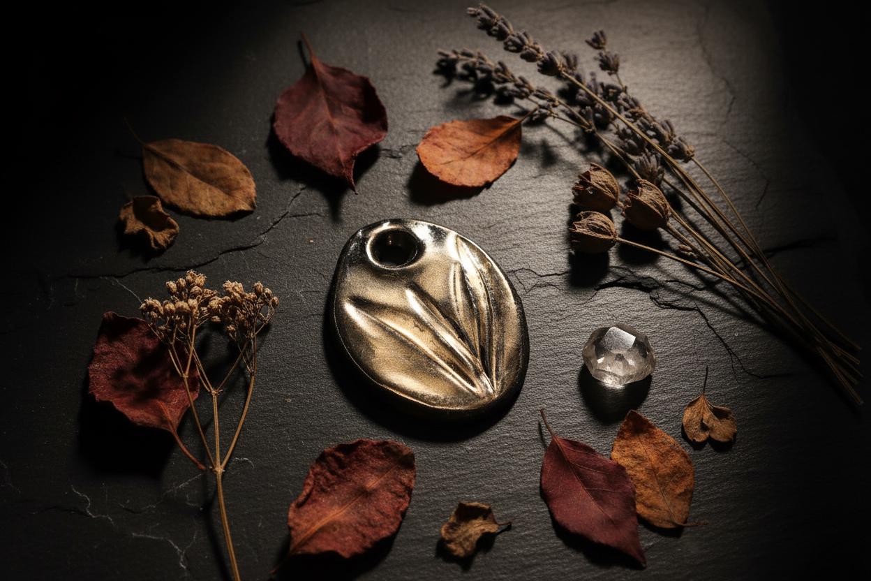 Large Leaf Ceramic Pendant, Handmade Porcelain Necklace Pendant, Sage…