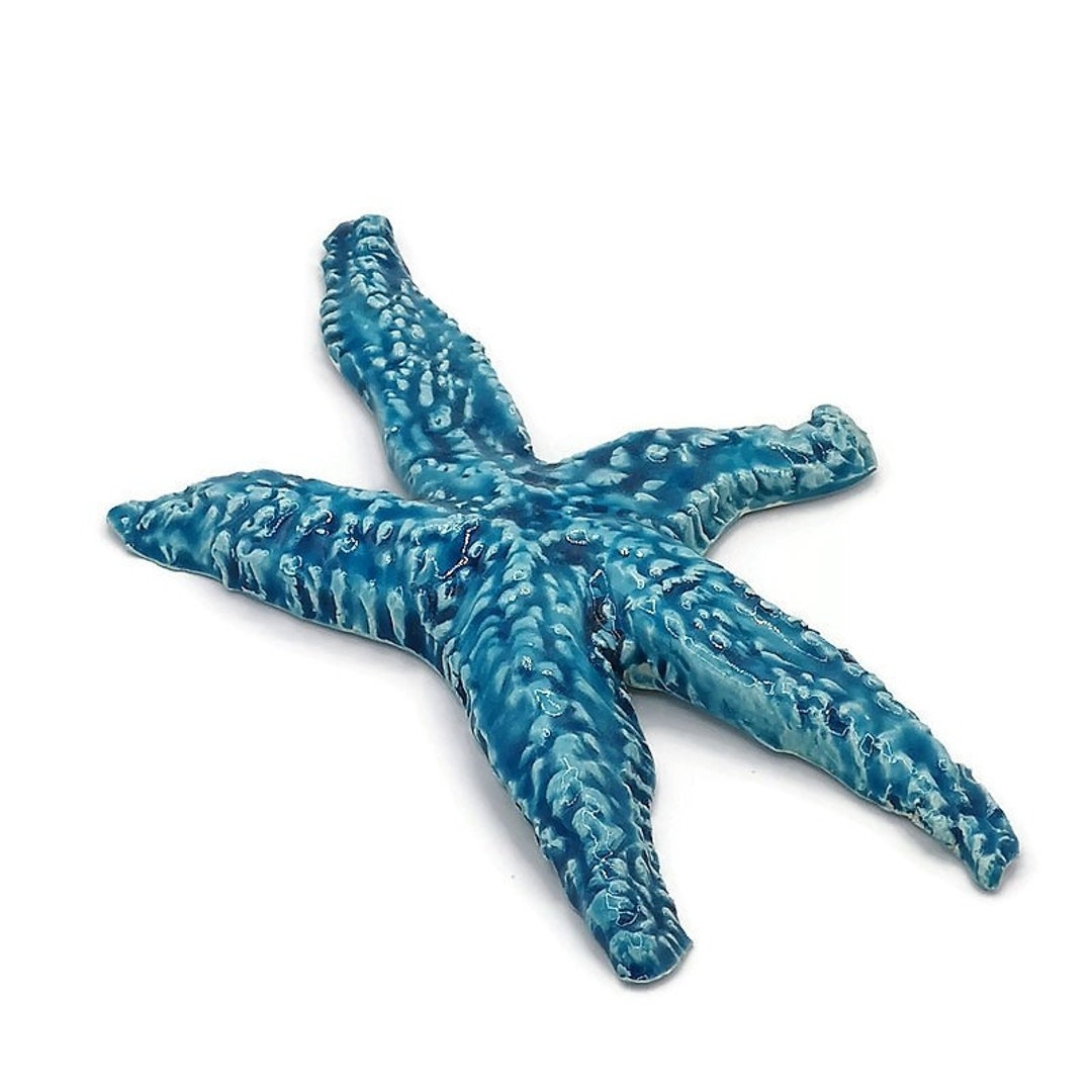 Handmade Ceramic Starfish Tile, Starfish Wall Decor, Birthday Gift From