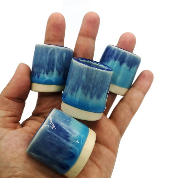 1pc Blue Handmade Ceramic Macrame Bead Large Hole, Unique Clay Beads for  Jewelry Making Supplies, Extra Large Focal Point Beads for Crafts 