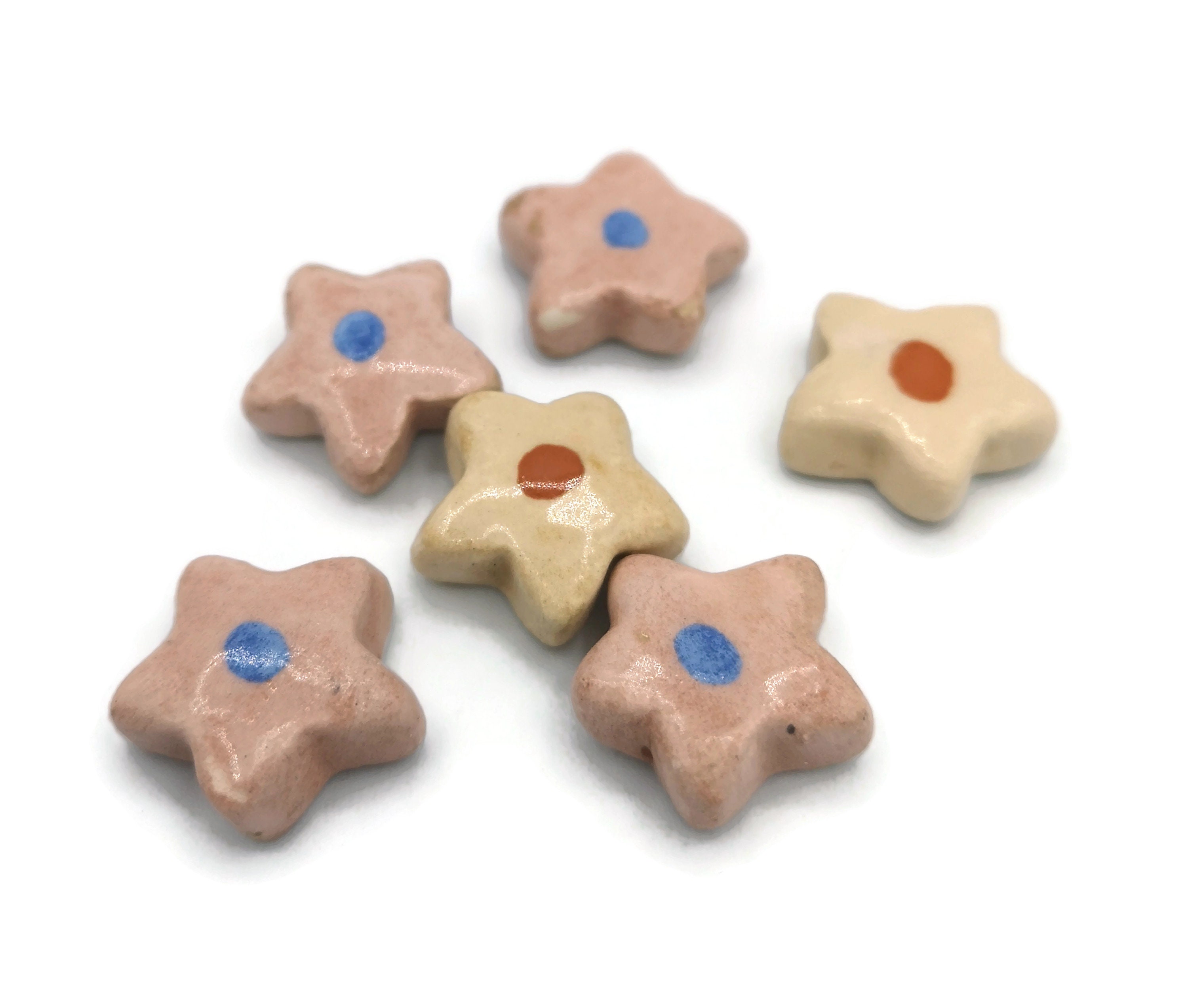 Mixed cabochon lot ceramic bead without holes flower beads Etsy