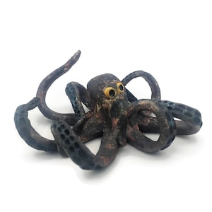 Modern Handmade Ceramic Octopus Sculpture, Coastal Home Decor, Unique Wedding Gift for Couple