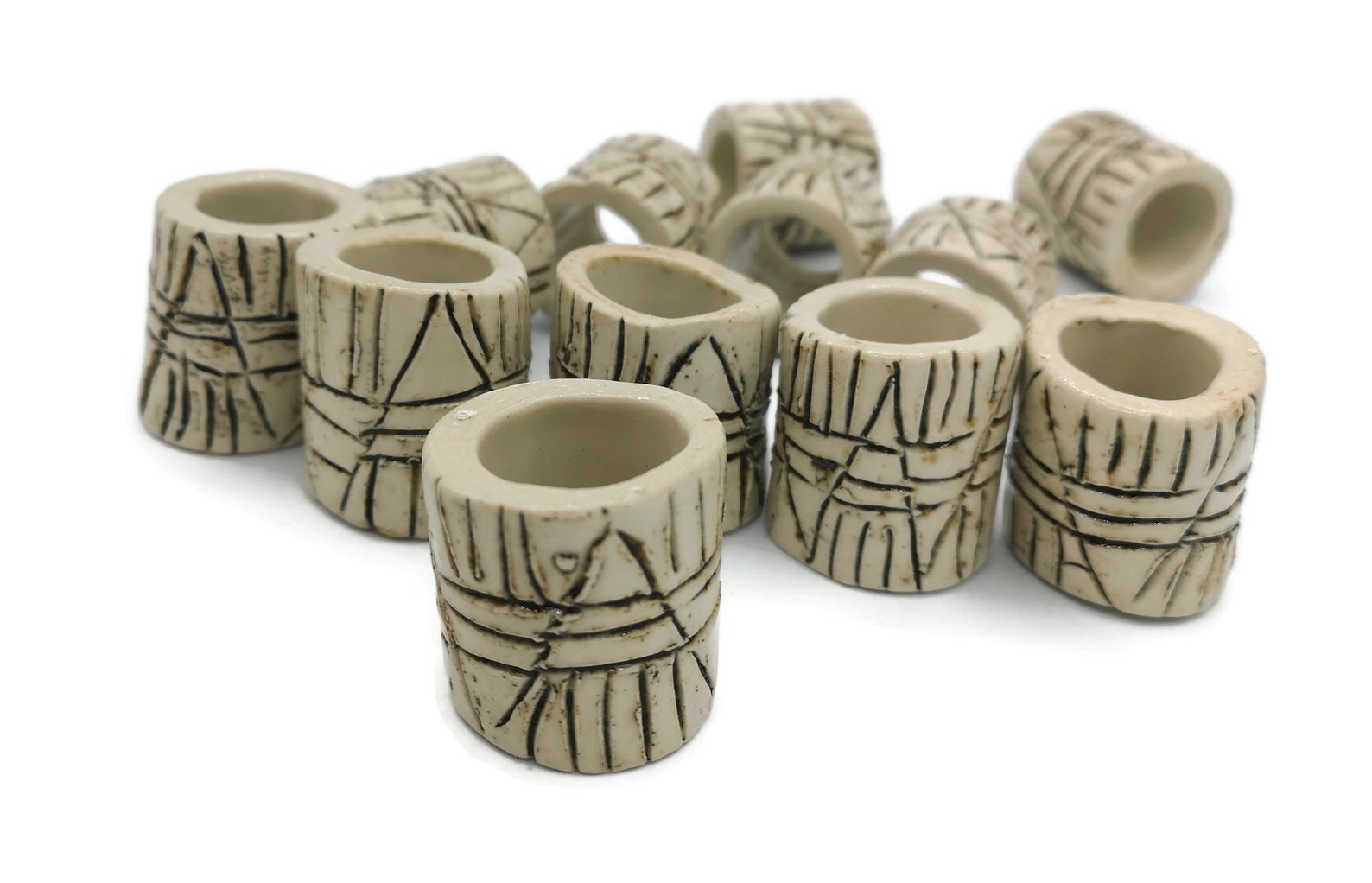 Macrame beads large hole tube beads ceramic beads oversize Etsy