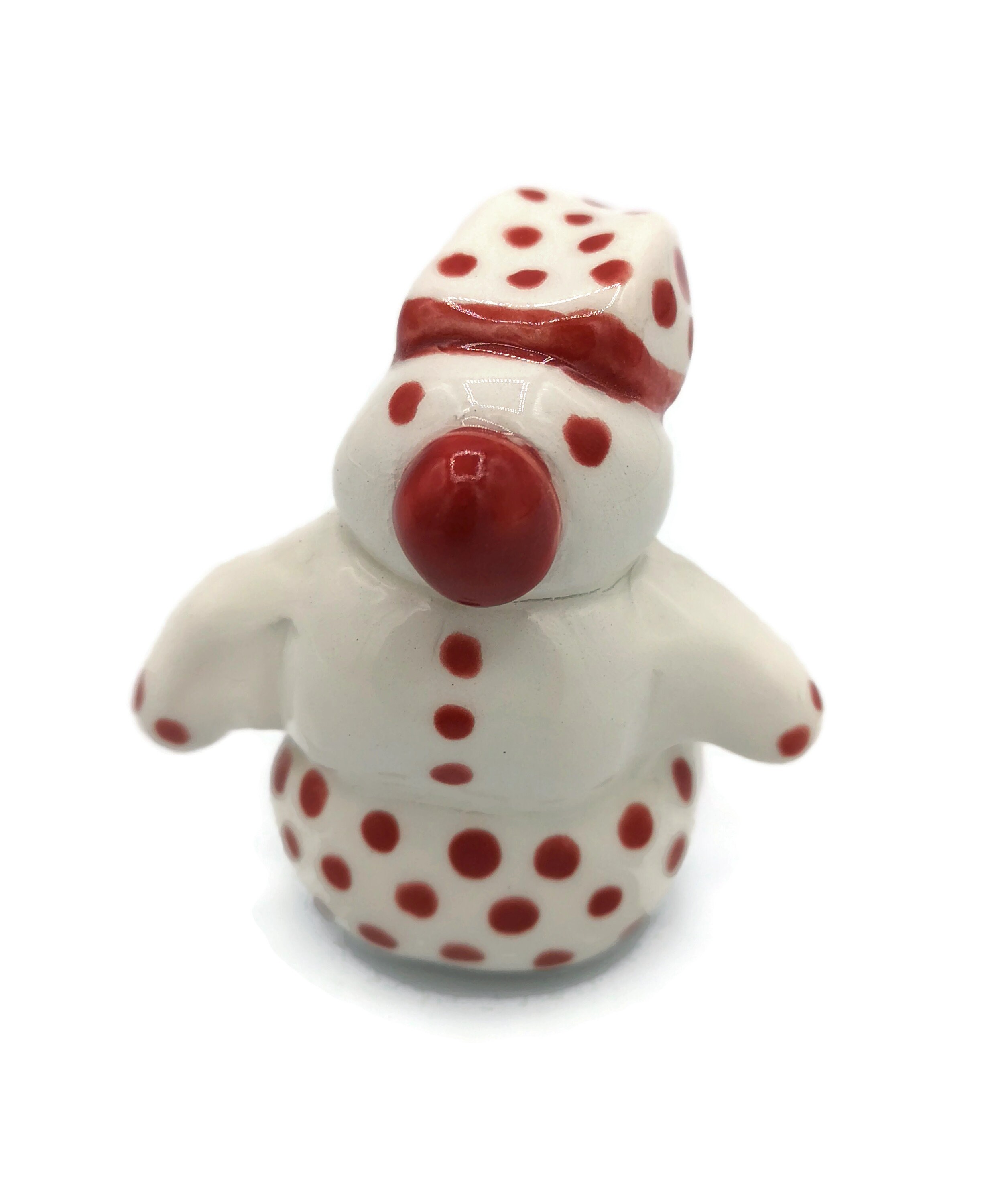 Ceramic Snowman Figurine Miniature Snowman Ornament Gifts Etsy India