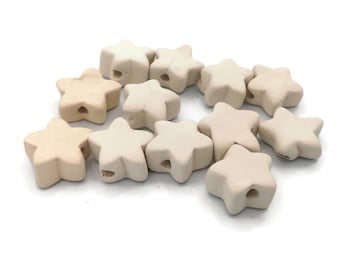 Unfinished Star Bisque Beads Set for Jewelry Making | Blank Ceramic Beads | Ready to Paint