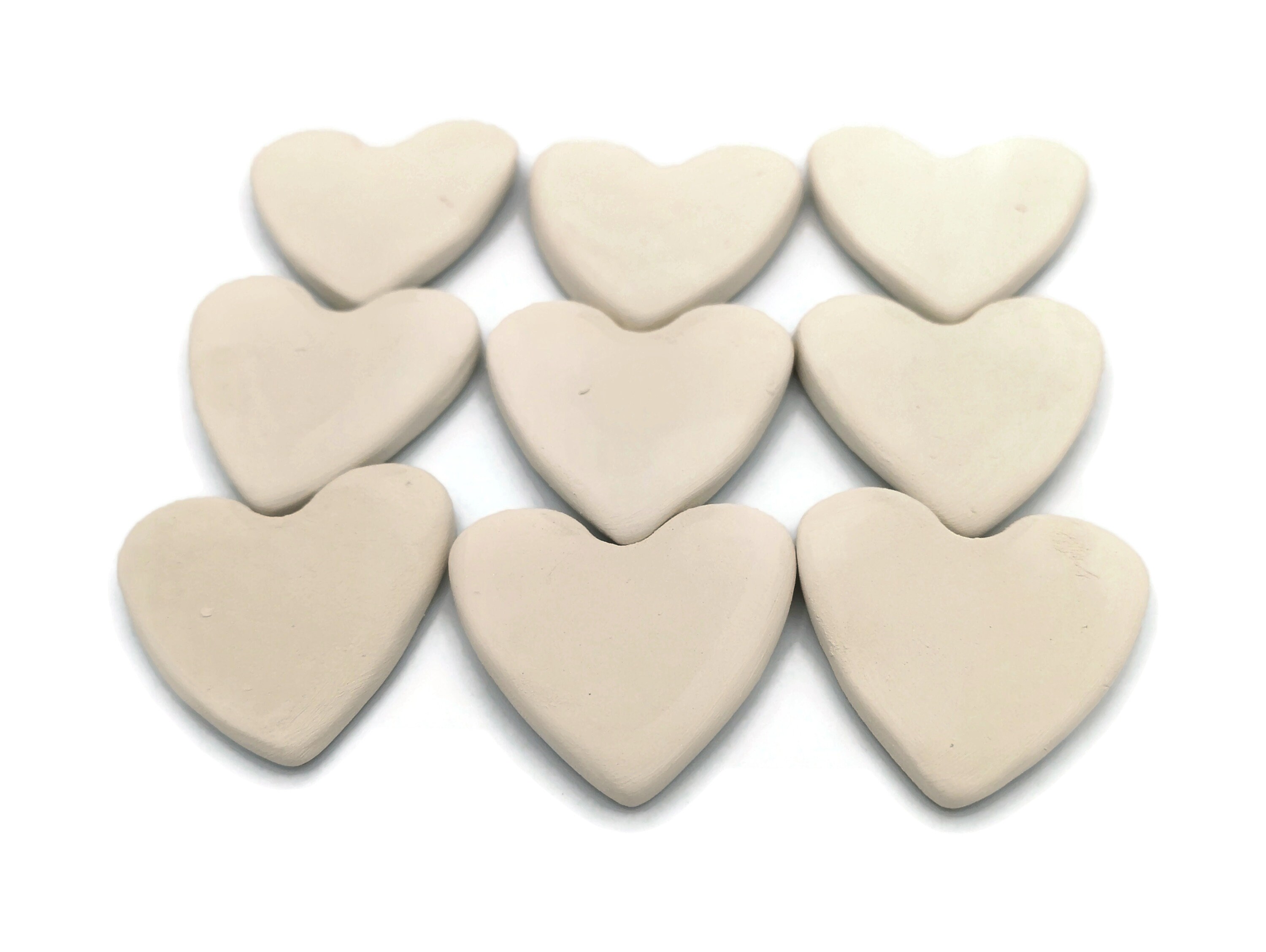 Small ceramic hearts tiles ceramic bisque ready to paint Etsy