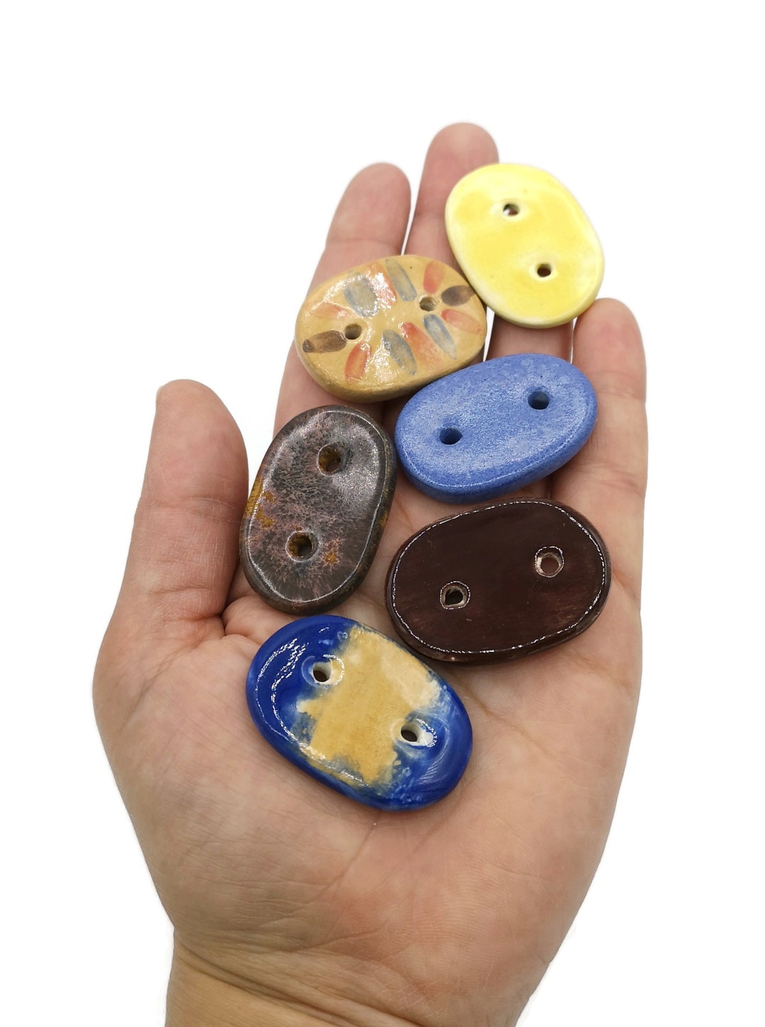 1pc 65mm Colorful Giant Sewing Buttons, Jumbo Confetti Decorative Novelty  Extra Large Buttons for Crafts, Handmade Ceramic Coat Button 