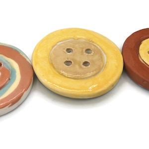 Large Ceramic Buttons 3pc 45mm Extra Large Handmade Ceramic Novelty Sewing Buttons, Strange ...