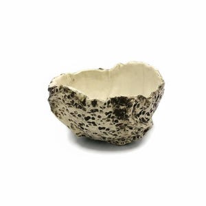 Maceta de cerámica hecha a mano para suculentas, cuenco orgánico texturizado sin orificio de drenaje, 13 cm. Decoración para interiores y exteriores.