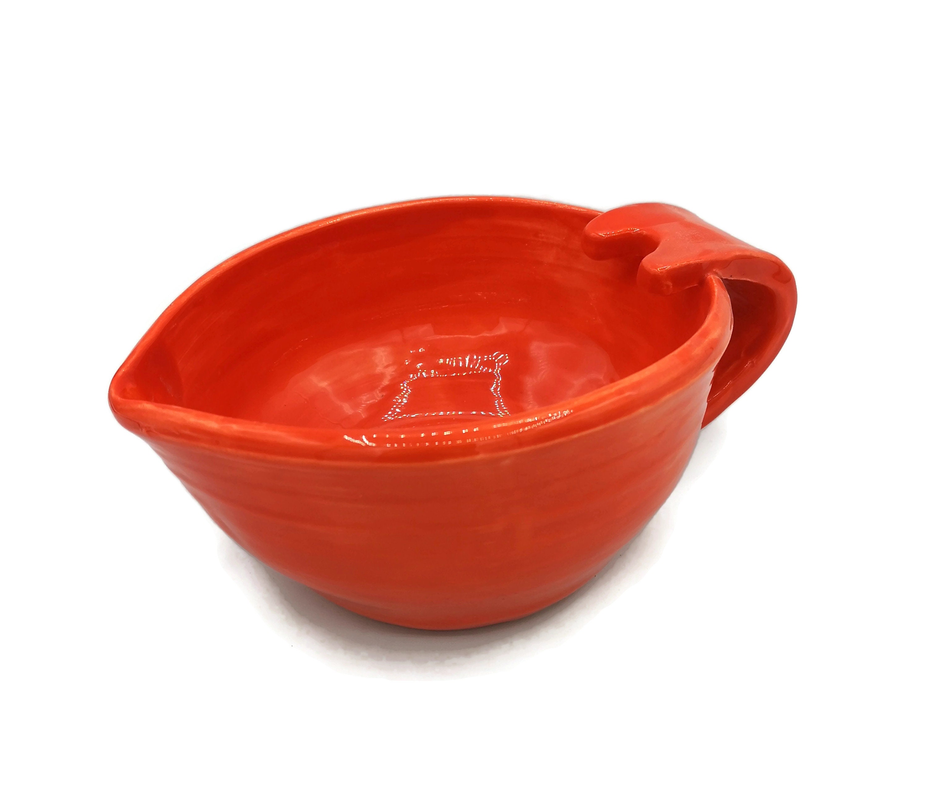 Mixing bowl with pour spouts ceramic bowl with handle batter Etsy