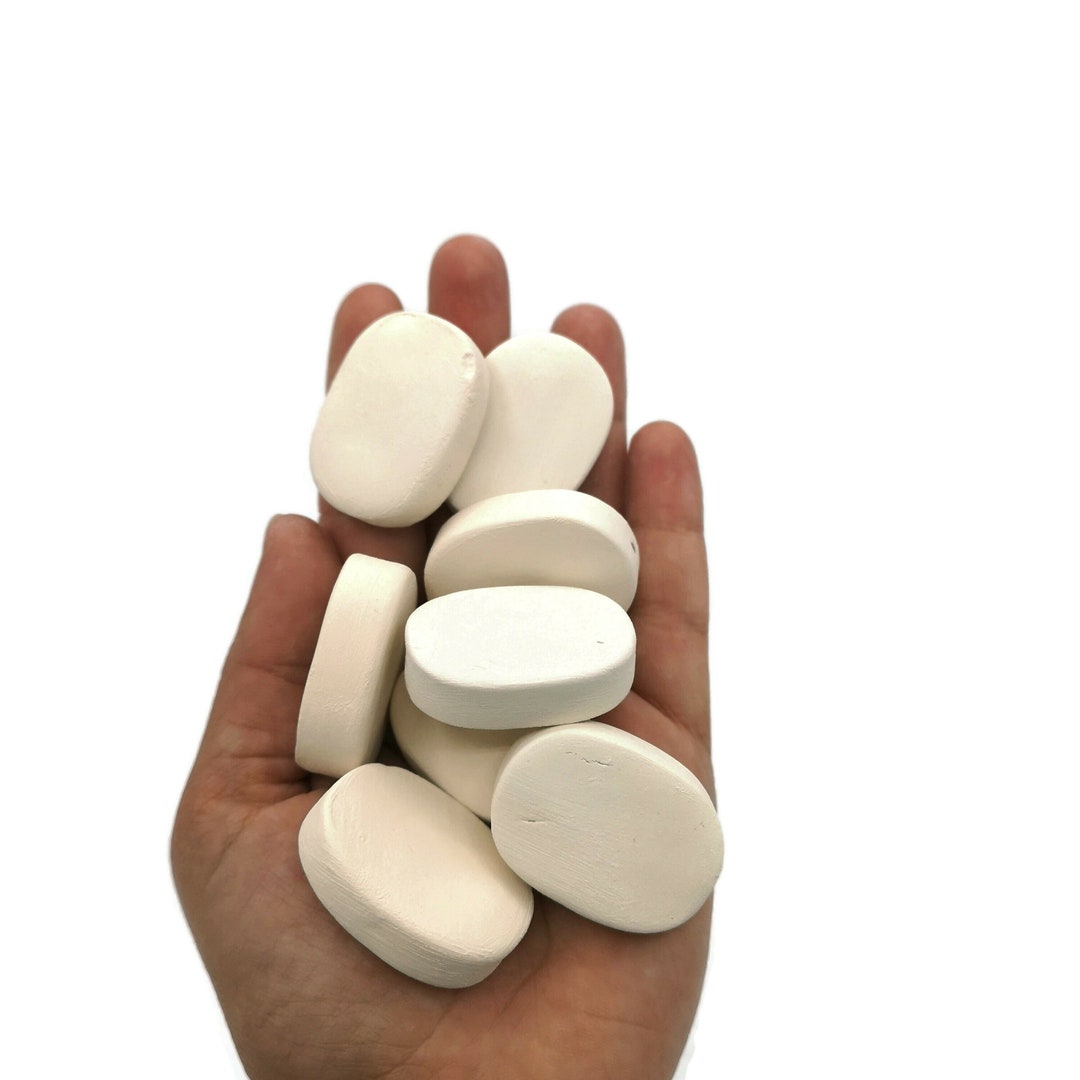 8/10pcs Handmade Ceramic Beads for Jewelry Making. Large Hole, Oval