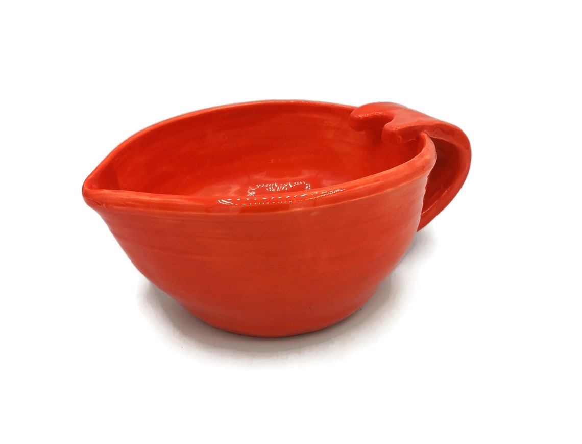 Mixing bowl with pour spouts ceramic bowl with handle batter Etsy