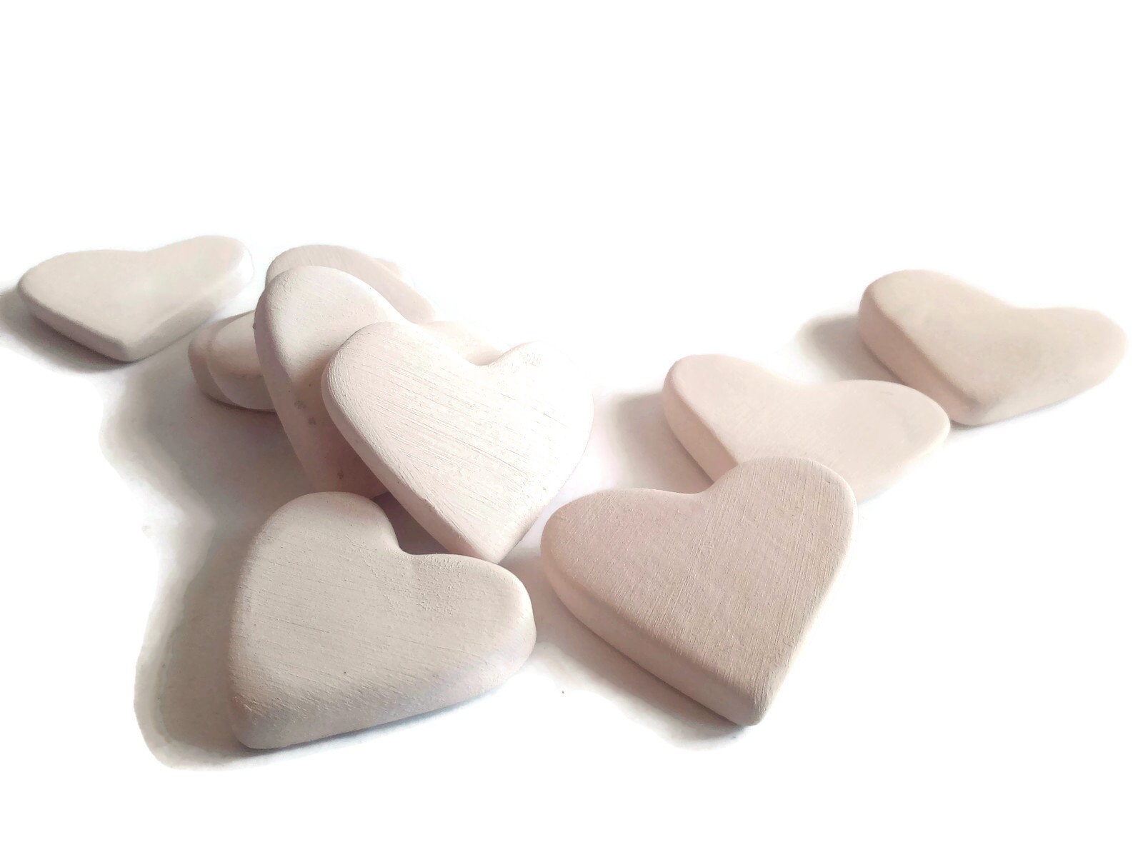 Small ceramic hearts tiles ceramic bisque ready to paint Etsy