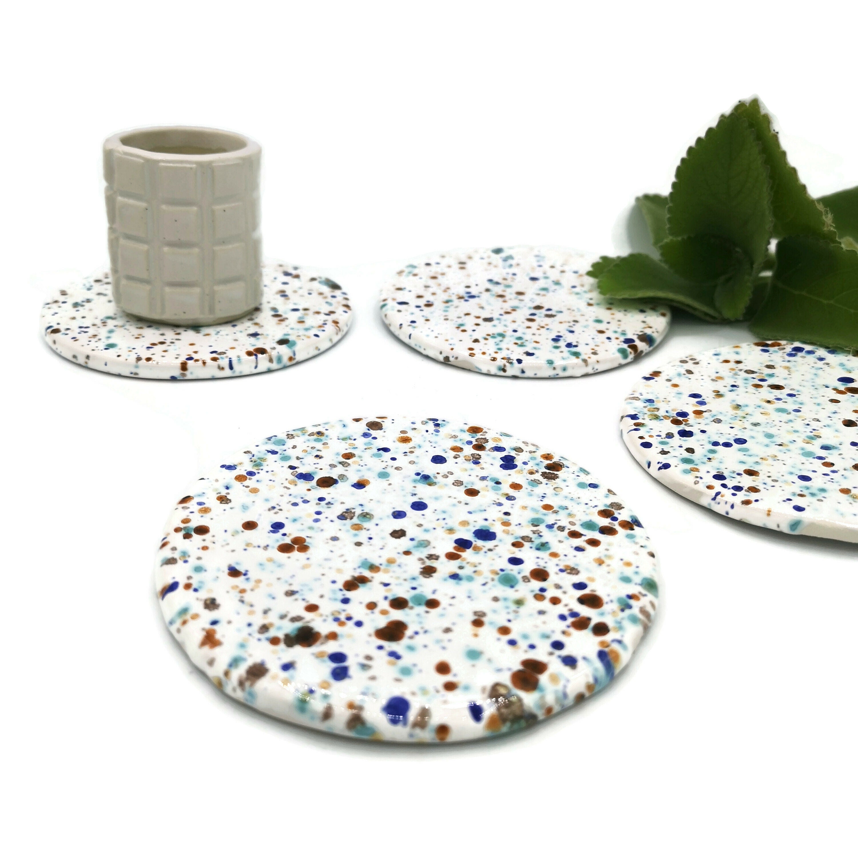 CERAMIC COASTERS ROUND Coasters Office Desk Accessories for Etsy