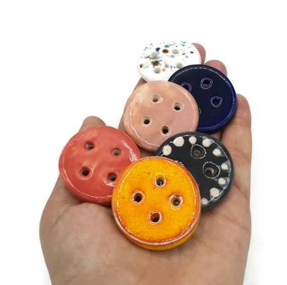 deadline Bedenk thee 6 stuks kleiknopen handgemaakte grote keramische knopen - Etsy Nederland