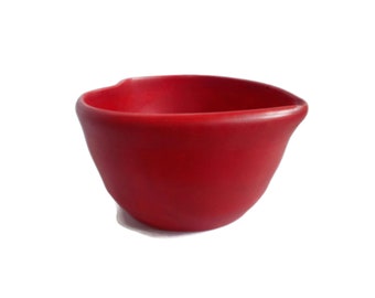 赤いハート型ボウル、手作りポルトガル陶器ボウル、室内装飾用、鍵用