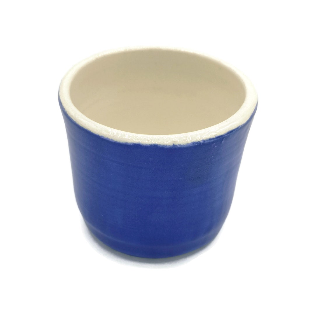 Pottery Espresso Cup, Handmade Small Ceramic Mug, Reusable Royal Blue