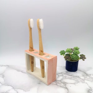 Handgemachter Keramik Zahnbürsten Halter - Rosa umweltfreundlicher Badezimmer Organizer