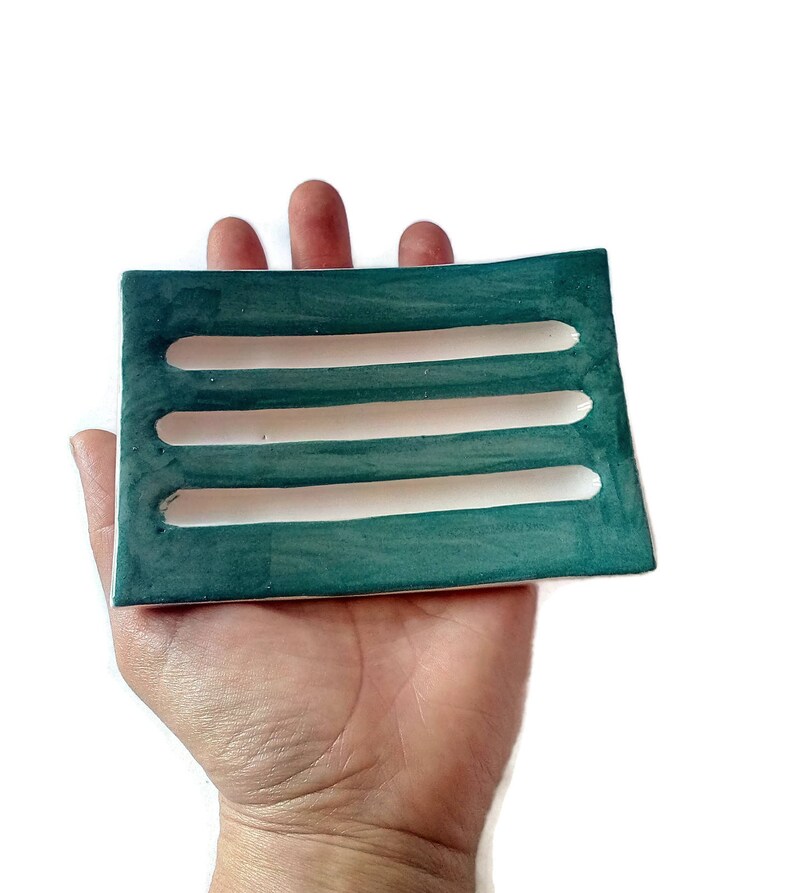 Ceramic soap dish with drain rectangular soap dish for Etsy